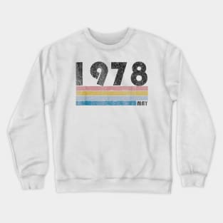 40th Birthday Gift Retro Born in May of 1978 Crewneck Sweatshirt